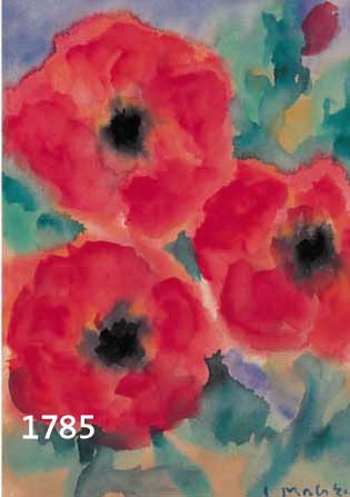 MALMALSKAT, LOTHAR, 1912-1988, MOHNBLUMEN, AQUARELL AUF PAPIER, RE. U. SIGN., CA. 28 X 21 CM, PP, U.GL., R.