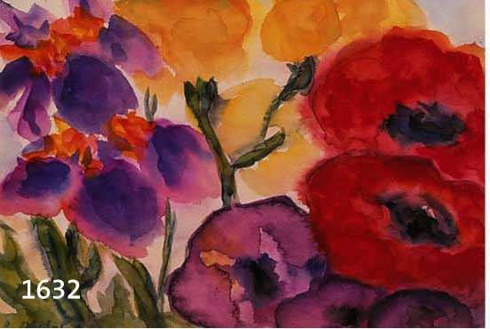 MALSKAT, LOTHAR, 1912-1988, STILLEBEN MIT MOHN UND IRIS, AQUARELL AUF PAPIER, LI. U. SIGN., CA. 21 X 27 CM, PP, U.GL., R.