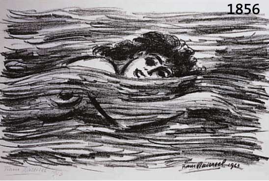 MASEREEL, FRANS, NIXE, LITHOGRAPHIE VON 1963, HANDSIGNIERT, CA. 22 X 38 CM, PP, U.GL., R.