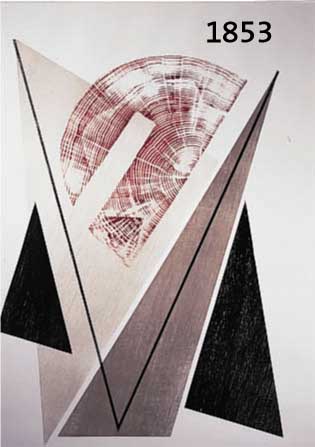 ASSFALG, SIEGFRIED, GEB. 1925 ROHRDORF, ORGANISCH-KONTRUKTIVE KOMPOSITION VON 1988, FARBHOLZDRUCK, AUSGESTELLT 1997 IM HACK- MUSEUM LUDWIGSHAFEN, ...