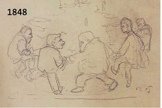GUDDEN, RUDOLF, 1863-1935, ERSTER ENTWURF ZU EINER GLÜCKWUNSCHKARTE DER KRONBERGER KÜNSTLERKOLONIE UNTER DER PRÄSIDENTSCHAFT VON H. THOMA, ...