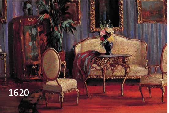 BILBILUVICZY, BORIS, 1842-1898 WARSCHAU, IM BLAUEN SALON, ÖL/HOLZ, RE. U. SIGN., CA. 50 X 60 CM, R.