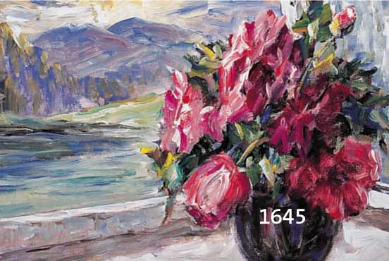 UNGER, WOLFGANG-HEINZ, GEB. 1929 HAALE/SAALE, SCHÜLER DER KUNSTHOCHSCHULE BURG GIBICHENSTEIN BEI PROF. KIRSCH UND W. HERMANN, HIER: BLUMENSTRAUß ...