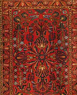 LILILIAN, PERSIEN, 140 X 101CM, EHZ 3 FLOR WOLLE, US-RE IMPORT UM 1930