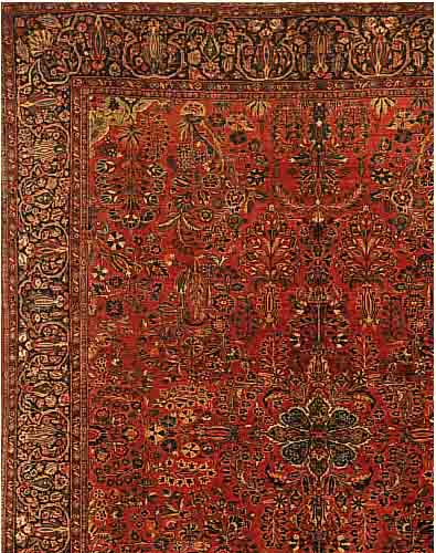 SASAROGH, PERSIEN, 359 X 275CM, EHZ 3 FLOR WOLLE, US-RE IMPORT UM 1910