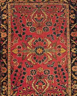 LILILIAN, PERSIEN, 80 X 60CM, EHZ 2 FLOR WOLLE, US-RE IMPORT UM 1930