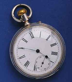 LONGINES FRÜHE HERRENTASCHENUHR, SCHWEIZ UM 1880, 800ER SILBER, FRÜHER KRONENAUFZ., EMAIL- BL., GEBL. STAHLZEIGER, AUF CUV. HERKUNFTS- U. ...