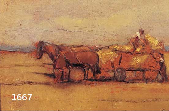 PIRCHAN, E., MALER DER 1. HÄLFTE DES 20. JH. BEI DER ERNTE, ÖL/MALKARTON, LI. U. SIGN., CA. 21 X 25 CM, R.