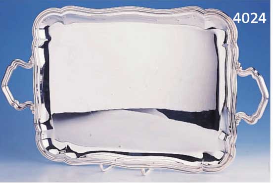 RERECHTECKIGES TABLETT, 800ER SILBER, 2 GRIFFE, CA. 1660 G, CA. 56 X 33.5 CM
