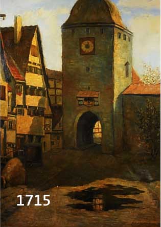 NOWAK, HEINZ, STUTTGARTER MALER, BLICK AUF EIN STADTTOR, ÖL/LWD, RE. U. SIGN UND DAT. 1945, CA. 82 X 70 CM