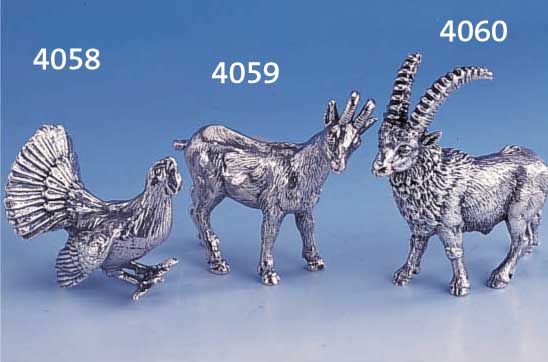 TISTISCHDEKORATION: GEMSE, 925ER SILBER MASSIV, SCHWÄBISCH GMÜNDER ARBEIT, H CA. 8 CM, CA. 290G