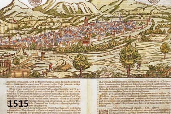 KONVOLUT VON 4 BLAKONVOLUT VON 4 BLATT MIT ANSICHTEN VON LAN- DAU, 1.) KOLOR. HOLZSCHNITT AUS EINER DEUTSCHEN AUSGABE DES SEB. MÜNSTER AUF DER ...