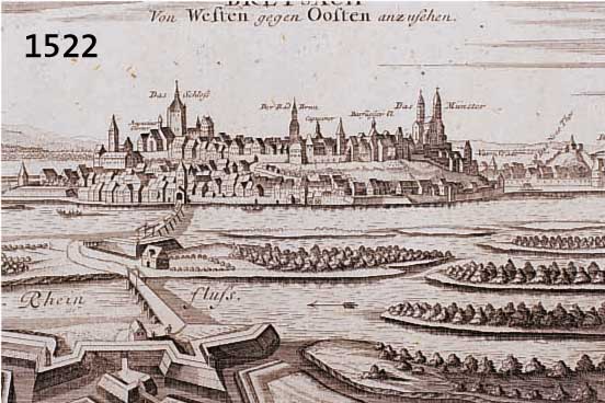 KONVOLUT VON 6 BLKONVOLUT VON 6 BLATT BREISACH UND UMGEBUNG, 1.) KUPFERSTICH V. BODENEHR, CA. 1720, BREYSBACH VON WESTEN GEGEN OOSTEN ANZUSEHEN, ...