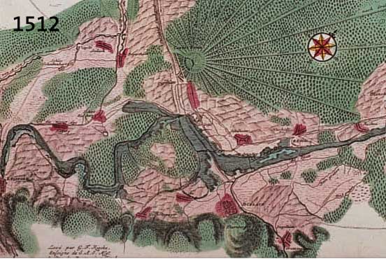 ALTKOLOALTKOLOR. KUPFERSTICHK. V. HOMANN, HOMANN IN ZWEI TEILEN, VORSTELLUNG DES CAMPEMENTS D. KAYSERL.- U. REICHS-ARMEE ZU BRUCHSAL M. DENEN ...
