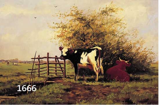 DOORN, J.V., 20/30ER JAHRE, ÖL/LWD., KÜHE AUF DER WEIDE, 50 X 71 CM