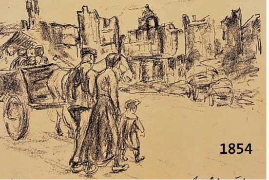 LIEBERMANN, MAX, 1847-1935, HIER: IN OST- PREUSSEN, LITHOGRAPHIE VON 1914, IM STEIN SIGN., CA. 18 X 31 CM, PP.
