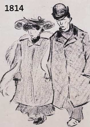 ZILZILLE, HEINRICH, 1858-1929, SPAZIERGÄNGER, RADIERUNG, IN DER PLATTE SIGN. UND MIT SIGNA- TURSTEMPEL VERSEHEN, CA. 21 X 11 CM, PP