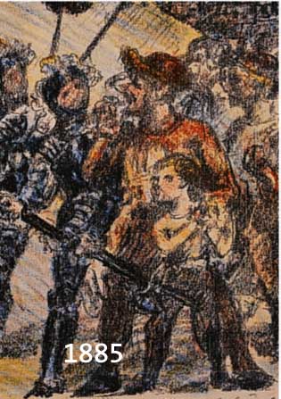 CORINTH, LOVIS, 1858-1925, HIER: DURCH DIE HOHLE GASSE MUSS ER KOMMEN, FARBLITHOGRAPHIE VON 1923, HANDSIGNIERT, CA. 23.5 X 18 CM, WVZ M. 785
