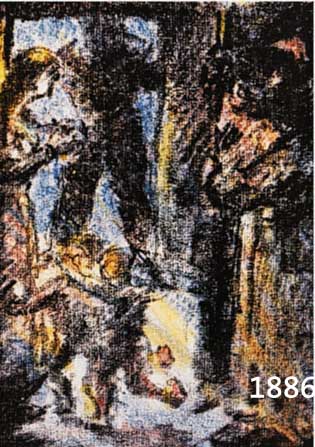 CORINTH, LOVIS, 1858-1925, DIE VERSAMMLUNG, FARBLITHOGRAPHIE VON 1923, HANDSIGNIERT, CA. CA. 23.5 X 18 CM
