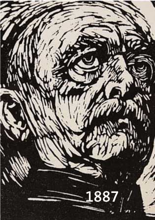 BEHRENS, PETER, BISMARCK, HOLZSCHNITT VON 1920, CA. 16 X 14.5 CM, R.
