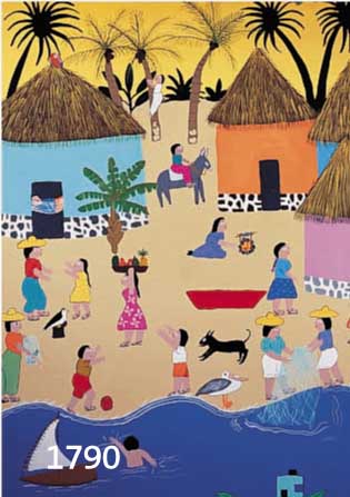 GONZALES DE VALLEJO, ANA ELVIRA, GEB. IN MEXIKO CITY, PLAYA DE PESCADORES, ÖL/LWD, LI. U. SIGN. UND DAT. 1993, CA. 60 X 40 CM, R.