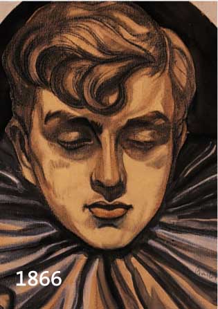 BARBER, JOHN, PIERROT MIT GESCHLOSSENEN AUGEN, AQUARELL AUF PAPIER, RE. U. SIGN. UND DAT. 1919, CA. 34 X 27 CM, U.GL., R.