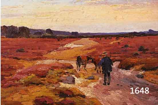 WOLTER, TONY, GEST. 1927/28, ABEND IM FELDE, ÖL/LWD AUF HOLZ AUFGEZOGEN, RÜCKSEITIG MIT BESTÄTIGUNG DES SOHNES, CA. 36 X 55 CM