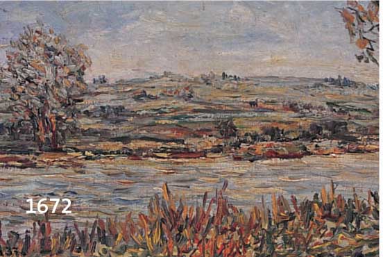KALLKALLENBACH, GREGOR MARIA, DATIERT 1937, BÄUME AM FLUßUFER, ÖL/LWD, IMPRESSIONISTISCHE MALWEISE, LI. U. SIGN. UND DAT., CA. 25 X 50 CM, R.
