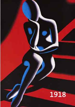 KOSTABI, MARK, GEB. 1960 LETTLAND, LEBT UND ARBEITET IN NEW YORK, SATZ AUS VIER FARB- OFFSETS MIT EINEM MOTIV IN VERSCH. FARB- KOMBINATIONEN, ALLE ...