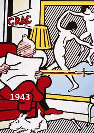 LICHTENSTEIN, ROY, 1923-1998, TIN TIN, FARBOFFSET, RE. U. HANDSIGNIERT, CA. 74 X 59,5 CM
