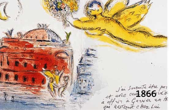 CHAGALL, MARC, 1887-1985, ZWEI DOPPELBLATTGR. FARBLITHOGRAPHIEN AUS OPERA UND HEIMATLICHE ERINNERUNG, JE CA. 32,5 X 48,5 CM, PP