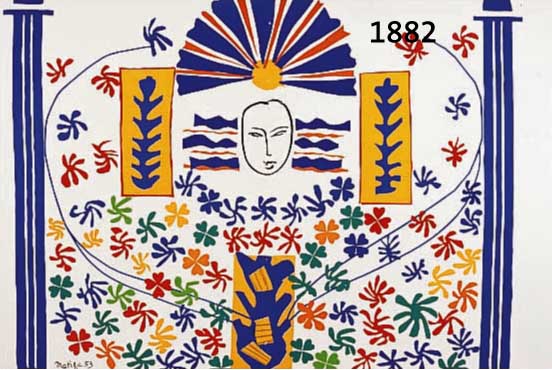 MATISSE, HENRI, 1869-1954, DREI DOPPELBLATTGROßE FARBLITHOGRAPHIEN AUS: DIE LETZTEN WERKE VON MATISSE, MOURLOT PARIS 1958, JE CA. 35,5 X 52,5 CM, ...