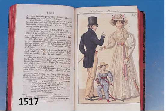 JOURNJOURNAL DES DAMES ET D. MODES, HALBJAHRES- BAND 2. JAHRESHÄLFTE 1824, CA. 25 KOLORIERTE KUPFERSTICHE, HERAUSGEGEBEN VON J. P. LEMAIRE, ...