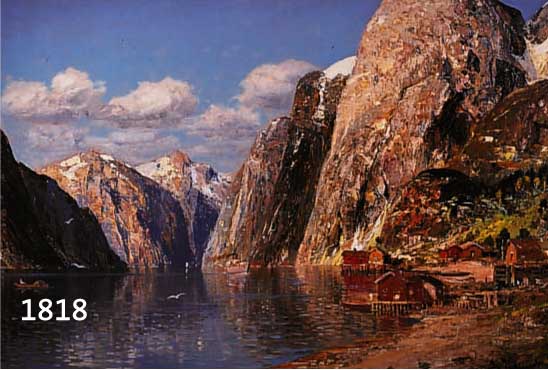 KAUFMANN, KARL, GEB. 1843 NEUPLACHOWITZ - 1901 WIEN, FJORDLANDSCHAFT, ÖL/LWD., SIGN. MIT DEM PSEUDONYM J. HOLMSTEDT, 73 X 100 CM, R.