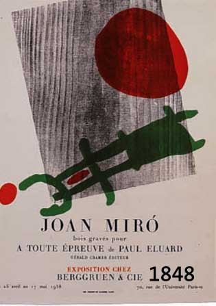 Konvolut aus 3 Farboffsets nach Plakaten von Joan Miro (3x), Henri Matisse und Georges Braque (2x), Ed. Mourlot Paris 1959, Blatt- gr. je ca. 32 x ...