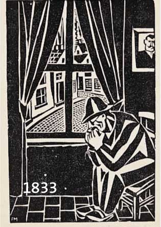 MASMASEREEL, FRANS, 5 HOLZSCHNITTE MIT ANSICHTEN VOM MONTPARNASSE, GEBRÄUNT, JE CA. 12 X 8 CM