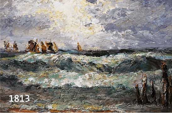 UNGER, WOLFGANG HEINZ, GEB. 1929 HALLE/SAALE, SEGELSCHIFFE AUF BEWEGTER SEE, ÖL/MALKARTON RE. U. SIGN., CA. 24 X 30 CM, R.