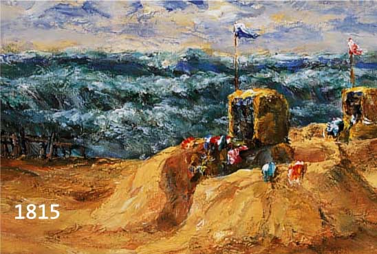 UNGER, WOLFGANG HEINZ, GEB. 1929 HALLE/SAALE, AM STRAND, ÖL/MALKARTON, RE. U. SIGN., CA. 24 X 30 CM, R.