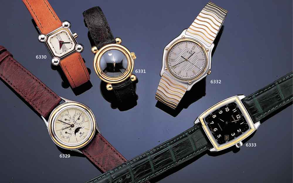 EBERHARDT & CO ARMBANDUHR AUTOMATIK MODELL QUADRANGOLO, EDELST., TONNENFORM, POL., LÜNETTE M. GG-EINLAGE, SAPHIRFLACHGL., SELTE- NE NUR VON ...