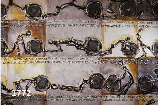SEEBA, WILFRIED, GEB. 1953, SYSIPHUS, (ZU KAFKA), ACRYL/LWD, MITTIG UNTEN SIGN. UND DAT. 1983, CA. 80 X 100 CM, R.