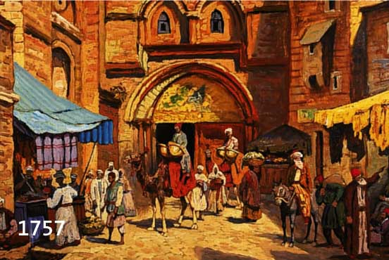 UNBEKANNTER ORIENTALIST, UM 1900, REGES TREIBEN IM BASAR, ÖL/LWD, RE. U. UNLESERLICH SIGN., CA. 55 X 68 CM, R.
