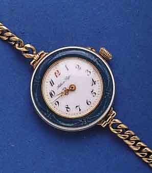 PAVEL BUHRE FRÜHE DAMENARMBANDUHR, SCHWEIZ FÜR DAS ZARISTISCHE RUßLAND UM 1912, GG 585/00 0 INCL. GG-KETTENGLIEDERB., BODEN GEDR., SCHARNIERCUV. ...