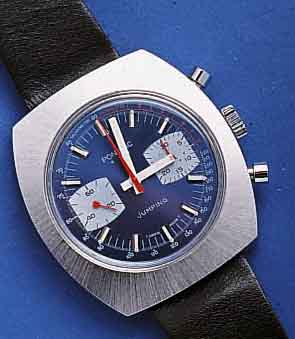 PONTIAC PONTIAC ARMBANDCHRONOGRAPH JUMPING, SCHWEIZ UM 1969, METALL HARTVERCHR., EDELST.-BODEN GESCHR., 30-MIN.-STOPPZÄHLER, TELE- U. TACHY- ...