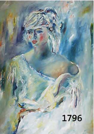 FRIELING, FLORIAN, PORTRÄT EINER JUNGEN FRAU, ÖL/LWD, RE. U. SIGN. UND DAT. 87, CA. 100 X 70 CM, R.