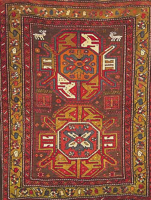 ADADLER-KAZAK, RUSSLAND, 168 X 129CM, EHZ 2 WOLLE AUF WOLLE,, UM 1900