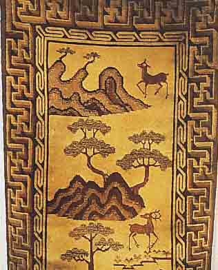 PEPEKING, CHINA, 119 X 67CM, EHZ 2-3 FLOR WOLLE, UM 1920, WASSERSCHADEN !!
