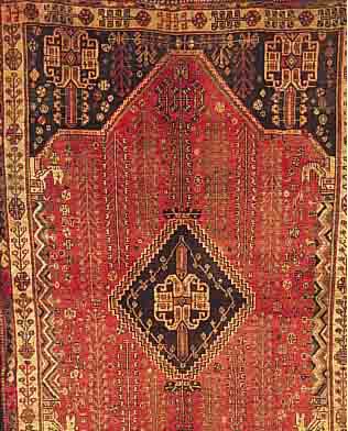 SHSHIRAZ, PERSIEN, 256 X 170CM, EHZ 3 WOLLE AUF WOLLE, CA.30 JAHRE