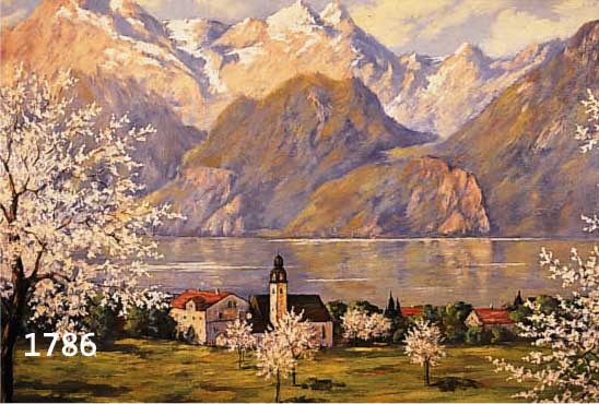 SÄUBERLICH, 1. HÄLFTE 20. JH., SISIKON AM VIERWALDSTÄTTERSEE (SCHWEIZ) IM FRÜHLING, ÖL/MALKARTON, SIGN., DAT. (19)48, VERSO BETITELT, 60 X 80 ...
