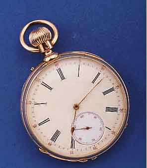 OFFENE HERRENTASCHENUHR, FRANKREICH UM 1880, IN GEH. QUAL., RG 750/000, A-GOUTTE- SCHLÜSSE, AUF BODEN VERSCHL. SCHMUCKMONOGR. AL, EMAILBL. WURDE ...