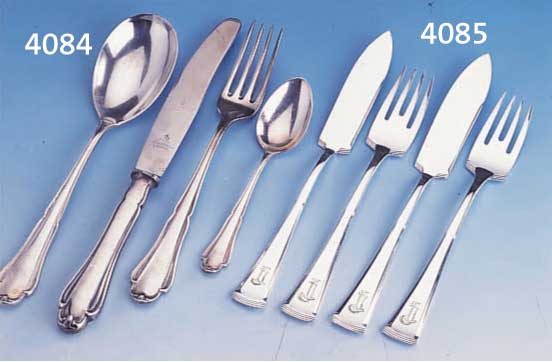FISCHBESTECK FÜR 6 PERSONEN, DEUTSCH, WMF UM 1913, ALPACCA WEIß VERSILBERT, REINER STRENGER JUGENDSTIL, ORIG.-KLINGEN, ABSOLUT SAMMELW., VGL. ...